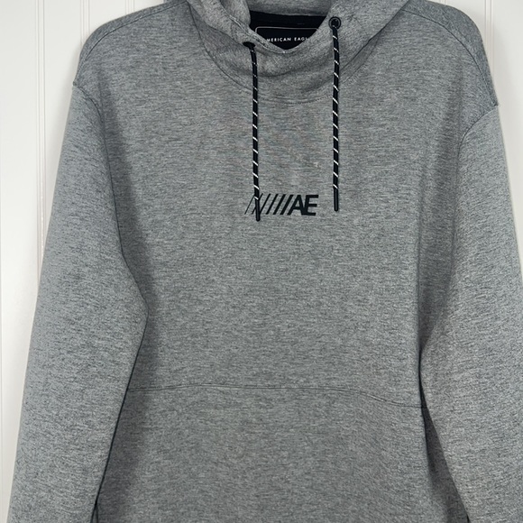 American Eagle Gray Gamer Hoodie EUC Size Large - Picture 2 of 6